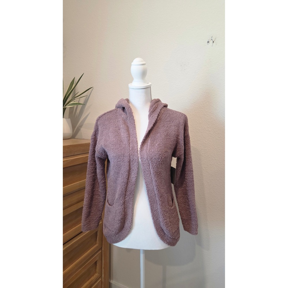 R+D  Cozy Fuzzy Hooded Cardigan‎ Soft Plush Knit Purple Size Medium 8-10 Active